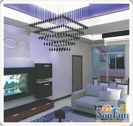 亚星游戏官网客厅造型天花板效果图 结合客厅装修风格完美实用(图5)